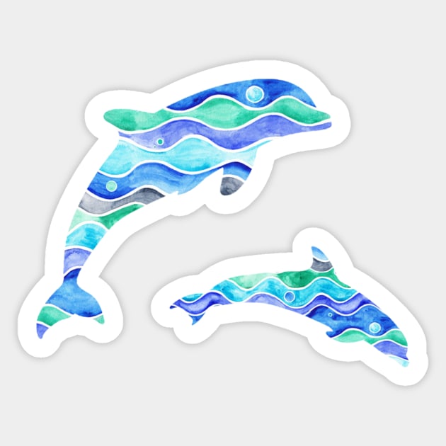 Ocean Dolphin Pattern Sticker by Timone